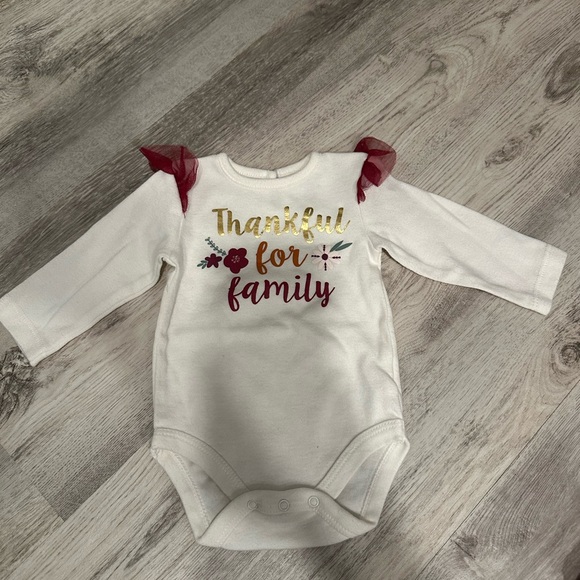 Chick Pea Cream Bodysuit with Thankful Print - Picture 1 of 3
